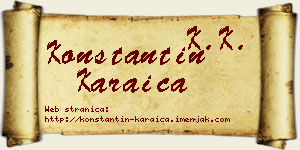 Konstantin Karaica vizit kartica